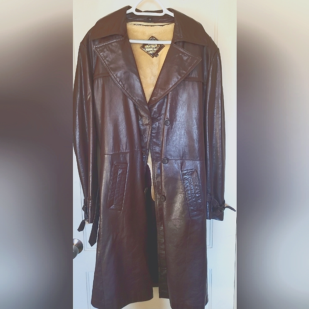 RARE  Woman's Vintage Martini  Authentic Nappa Leather Long Coat -Size 46